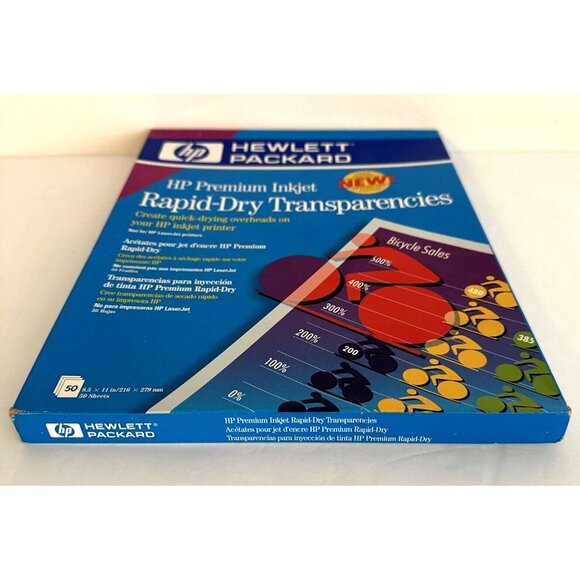 HP Premium Inkjet Rapid-Dry Transparencies 50 Sheets 8.5" x 11" C6051A - SEALED - Picture 3 of 6